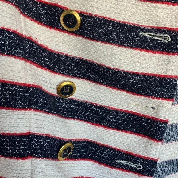 Cabi women’s blazer jacket unlined red cream blue size 8 nautical coastal office - Picture 11 of 17